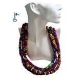 Moniv&auml;rinen rondelli-kaulakoru